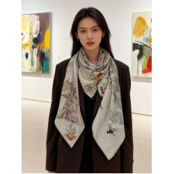 Special Grade Replica Hermes Surrealist Hermes Hub Velvet Scarf 140 Red Clone Sale