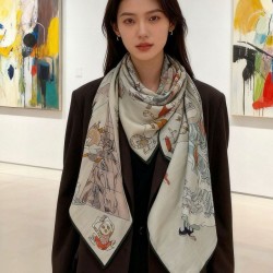 Special Grade Replica Hermes Surrealist Hermes Hub Velvet Scarf 140 Red Clone Sale