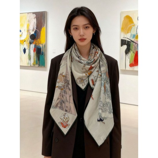 Special Grade Replica Hermes Surrealist Hermes Hub Velvet Scarf 140 Red Clone Sale