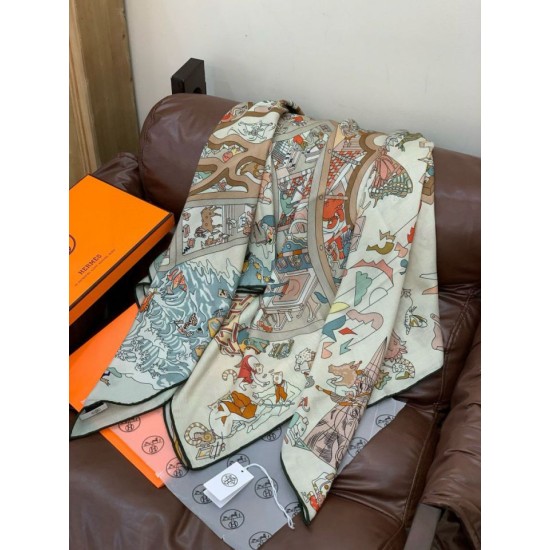 Special Grade Replica Hermes Surrealist Hermes Hub Velvet Scarf 140 Red Clone Sale