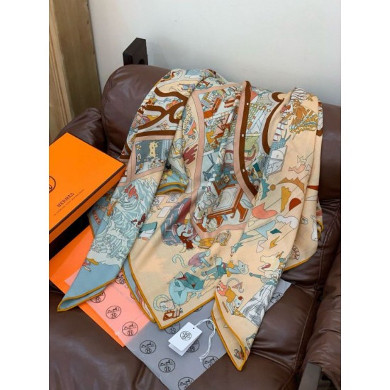 Special Grade Replica Hermes Equestrian Academy Reversible Velvet Shawl 140 02 Clone Sale