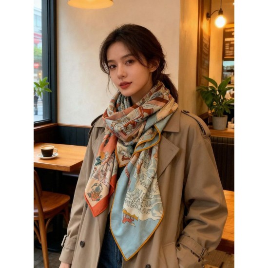 Special Grade Replica Hermes Equestrian Academy Reversible Velvet Shawl 140 02 Clone Sale