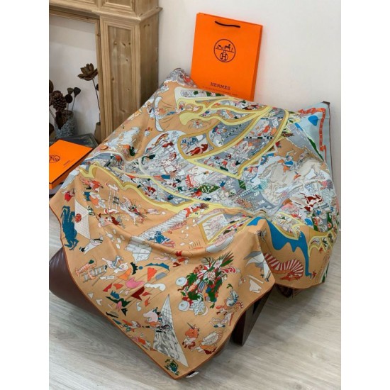Special Grade Replica Hermes Equestrian Academy Reversible Velvet Shawl 140 01 Clone Sale