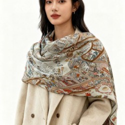 Special Grade Replica Hermes Equestrian Academy Reversible Velvet Shawl 140 Brown Clone Sale