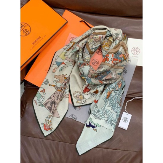 Special Grade Replica Hermes Equestrian Academy Reversible Velvet Shawl 140 Brown Clone Sale