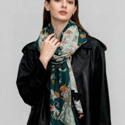Special Grade Replica Hermes Equestrian Academy Reversible Velvet Shawl 140 Green Clone Sale
