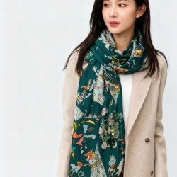 Special Grade Replica Hermes Equestrian Academy Reversible Velvet Shawl 140 Green Clone Sale