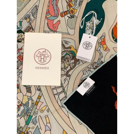 Special Grade Replica Hermes Equestrian Academy Reversible Velvet Shawl 140 Green Clone Sale