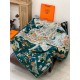 Special Grade Replica Hermes Equestrian Academy Reversible Velvet Shawl 140 Green Clone Sale