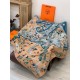 Special Grade Replica Hermes Equestrian Academy Reversible Velvet Shawl 140 Blue Clone Sale