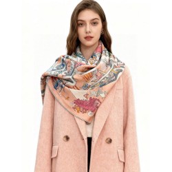 Special Grade Replica Hermes Equestrian Academy Reversible Velvet Shawl 140 Pink Clone Sale