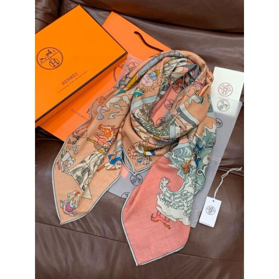 Special Grade Replica Hermes Equestrian Academy Reversible Velvet Shawl 140 Pink Clone Sale