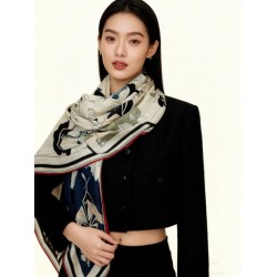 Special Grade Replica Hermes Surrealist Hermes Hub Velvet Scarf 140 Coffee Clone Sale