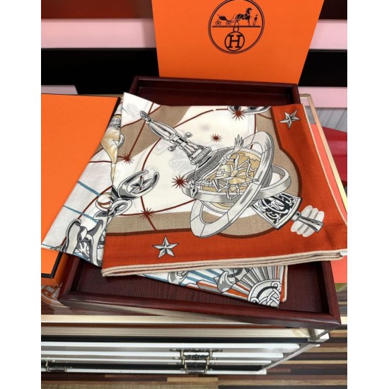 Special Grade Replica Hermes Starry Night Chorus Silk Scarf Cashmere Square Handkerchief 140 Clone Sale