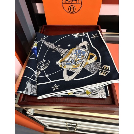 Special Grade Replica Hermes Starry Night Chorus Silk Scarf Cashmere Square Handkerchief 140 03 Clone Sale