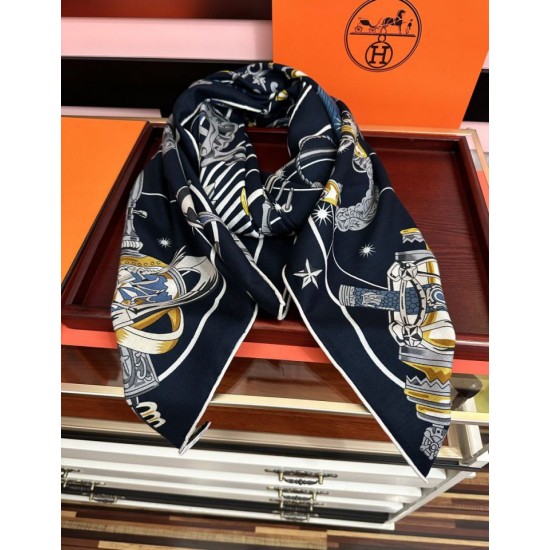 Special Grade Replica Hermes Starry Night Chorus Silk Scarf Cashmere Square Handkerchief 140 03 Clone Sale