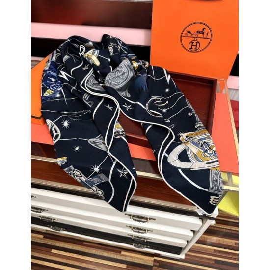 Special Grade Replica Hermes Starry Night Chorus Silk Scarf Cashmere Square Handkerchief 140 03 Clone Sale