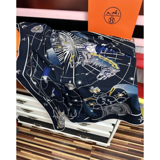 Special Grade Replica Hermes Starry Night Chorus Silk Scarf Cashmere Square Handkerchief 140 03 Clone Sale