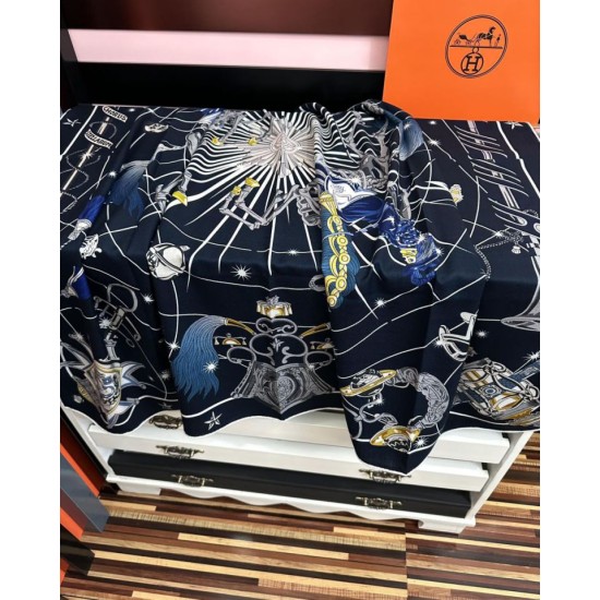 Special Grade Replica Hermes Starry Night Chorus Silk Scarf Cashmere Square Handkerchief 140 03 Clone Sale