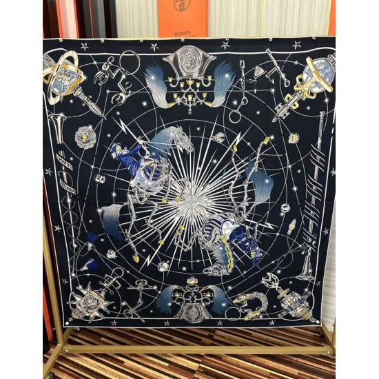 Special Grade Replica Hermes Starry Night Chorus Silk Scarf Cashmere Square Handkerchief 140 03 Clone Sale