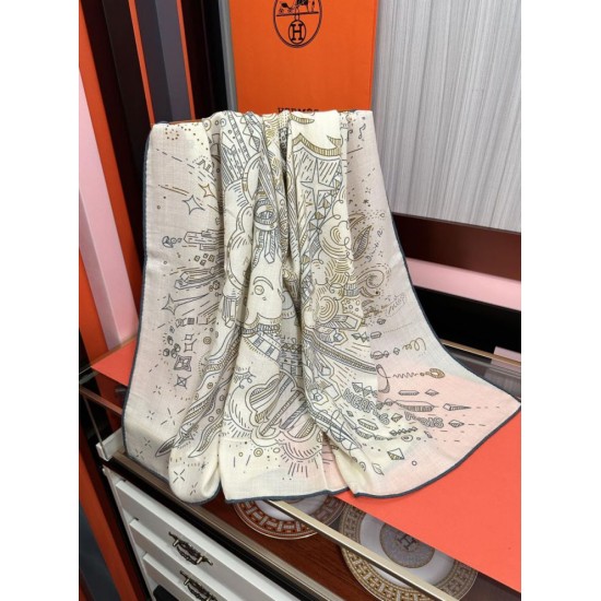 Special Grade Replica Hermes Starry Night Chorus Silk Scarf Cashmere Square Handkerchief 140 02 Clone Sale