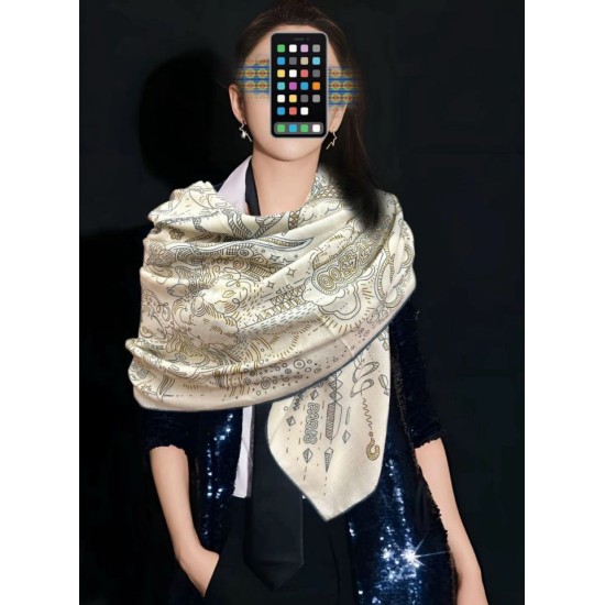 Special Grade Replica Hermes Starry Night Chorus Silk Scarf Cashmere Square Handkerchief 140 02 Clone Sale