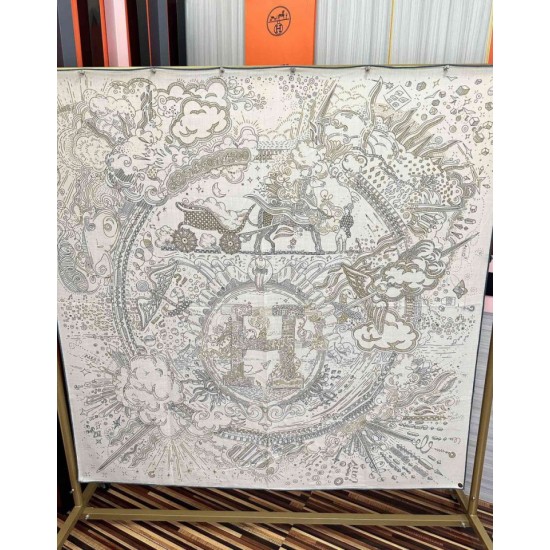 Special Grade Replica Hermes Starry Night Chorus Silk Scarf Cashmere Square Handkerchief 140 02 Clone Sale