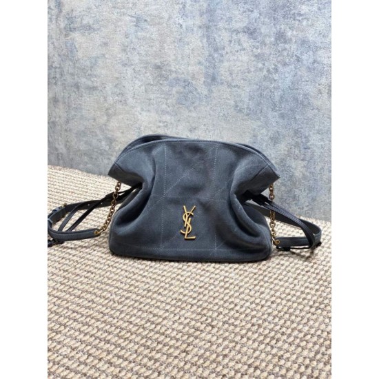 Best Replica YSL Saint Laurent Jamie Shoulder Bag Gray Suede Fake At Cheap Price Special Grade Replica YSL Saint Laurent Jamie Shoulder Bag Gray Suede Clone Sale
