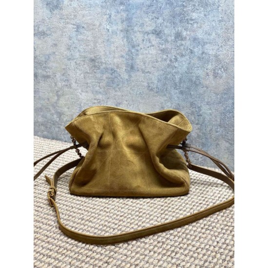Special Grade Replica YSL Saint Laurent Jamie Shoulder Bag Gold Leaf Suede Clone Sale