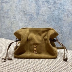 Special Grade Replica YSL Saint Laurent Jamie Shoulder Bag Gold Leaf Suede Clone Sale