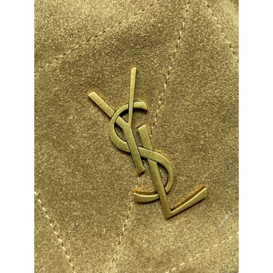Special Grade Replica YSL Saint Laurent Jamie Shoulder Bag Gold Leaf Suede Clone Sale