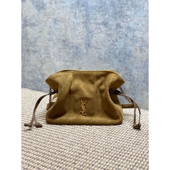 Special Grade Replica YSL Saint Laurent Jamie Shoulder Bag Gold Leaf Suede Clone Sale