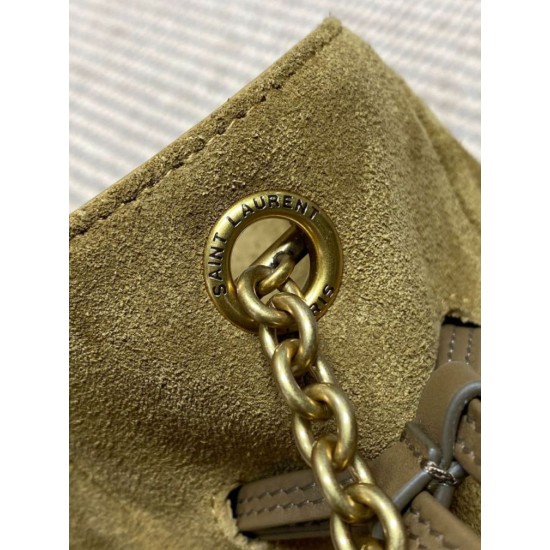 Special Grade Replica YSL Saint Laurent Jamie Shoulder Bag Gold Leaf Suede Clone Sale
