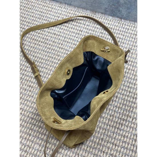 Special Grade Replica YSL Saint Laurent Jamie Shoulder Bag Gold Leaf Suede Clone Sale