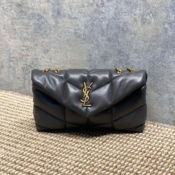 Special Grade Replica YSL Saint Laurent Mini Loulou Puffer Shoulder Bag Urban Gray Clone Sale