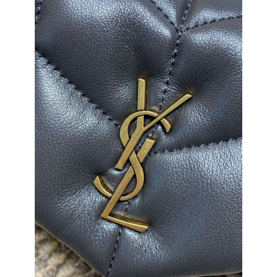 Special Grade Replica YSL Saint Laurent Mini Loulou Puffer Shoulder Bag Urban Gray Clone Sale