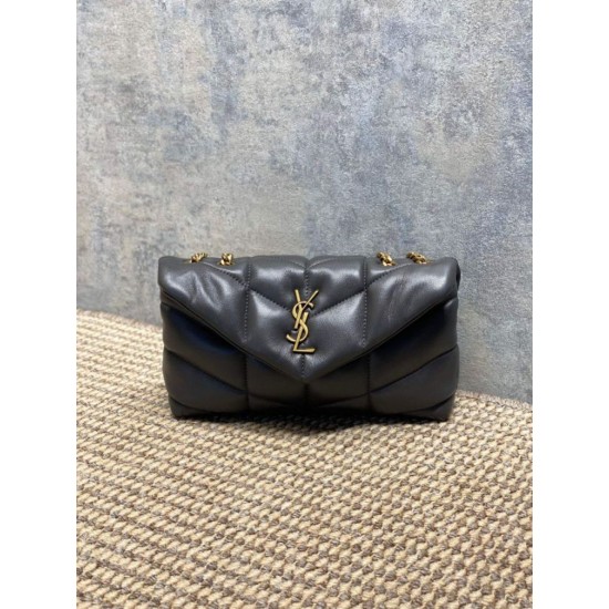 Special Grade Replica YSL Saint Laurent Mini Loulou Puffer Shoulder Bag Urban Gray Clone Sale