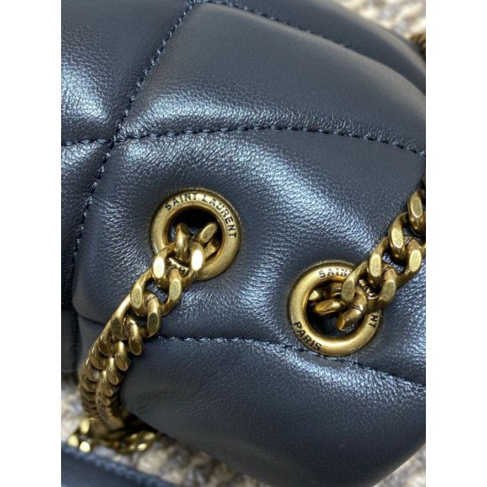 Special Grade Replica YSL Saint Laurent Mini Loulou Puffer Shoulder Bag Urban Gray Clone Sale