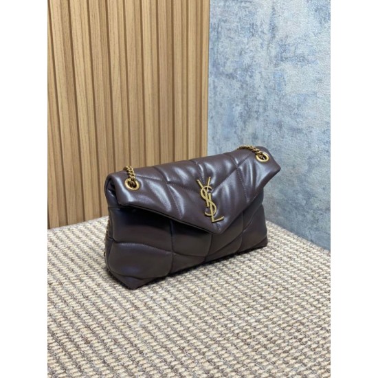 Special Grade Replica YSL Saint Laurent Medium Loulou Puffer Crossbody Bag, Coffee Clone Sale