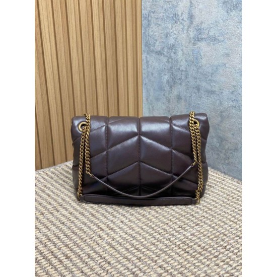 Special Grade Replica YSL Saint Laurent Medium Loulou Puffer Crossbody Bag, Coffee Clone Sale