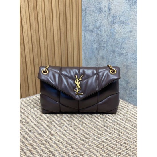 Special Grade Replica YSL Saint Laurent Medium Loulou Puffer Crossbody Bag, Coffee Clone Sale
