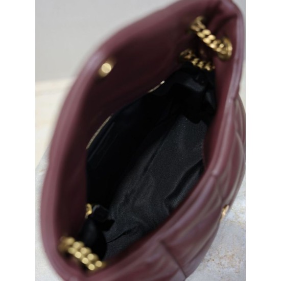 Best Replica YSL Saint Laurent Small Loulou Puffer Crossbody Bag, Maroon Nappa Fake At Cheap Price Special Grade Replica YSL Saint Laurent Small Loulou Puffer Crossbody Bag, Maroon Nappa Clone Sale