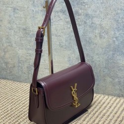 Special Grade Replica YSL Saint Laurent Medium Solferino Box Crossbody Bag, Burgundy Clone Sale