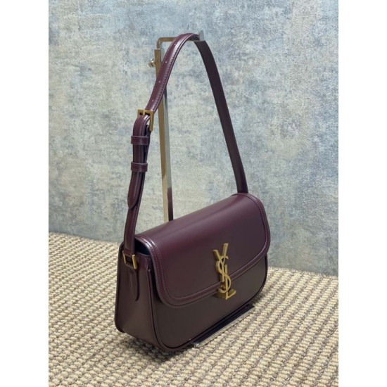 Special Grade Replica YSL Saint Laurent Medium Solferino Box Crossbody Bag, Burgundy Clone Sale