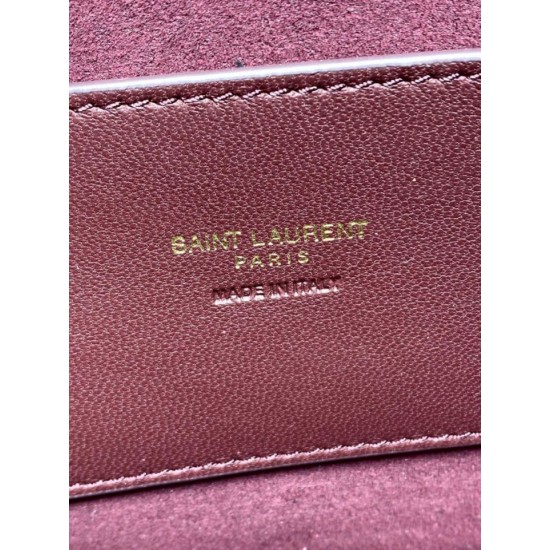Special Grade Replica YSL Saint Laurent Medium Solferino Box Crossbody Bag, Burgundy Clone Sale