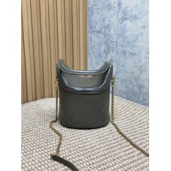 Special Grade Replica YSL Saint Laurent Mini Gaby Bucket Bag, Moss Green Clone Sale