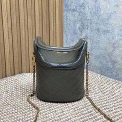 Special Grade Replica YSL Saint Laurent Mini Gaby Bucket Bag, Moss Green Clone Sale