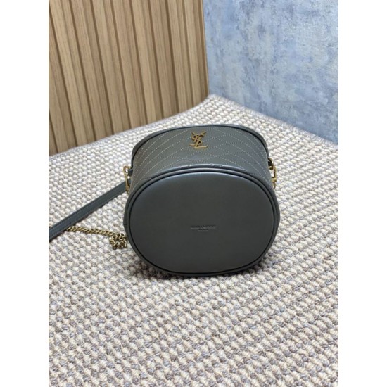 Special Grade Replica YSL Saint Laurent Mini Gaby Bucket Bag, Moss Green Clone Sale