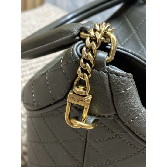 Special Grade Replica YSL Saint Laurent Mini Gaby Bucket Bag, Moss Green Clone Sale