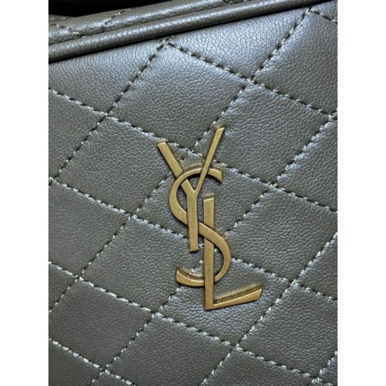 Special Grade Replica YSL Saint Laurent Mini Gaby Bucket Bag, Moss Green Clone Sale